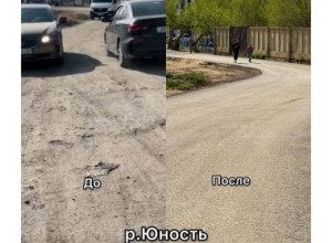 Проведен ремонт главной дороги в микрорайоне Юность